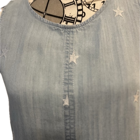 Poplin denim look tank top - Picture 4 of 12